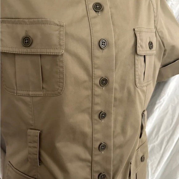Brooks Brothers Shirtdress Shirt Dress Size 10P Khaki Button Front - Picture 2 of 6